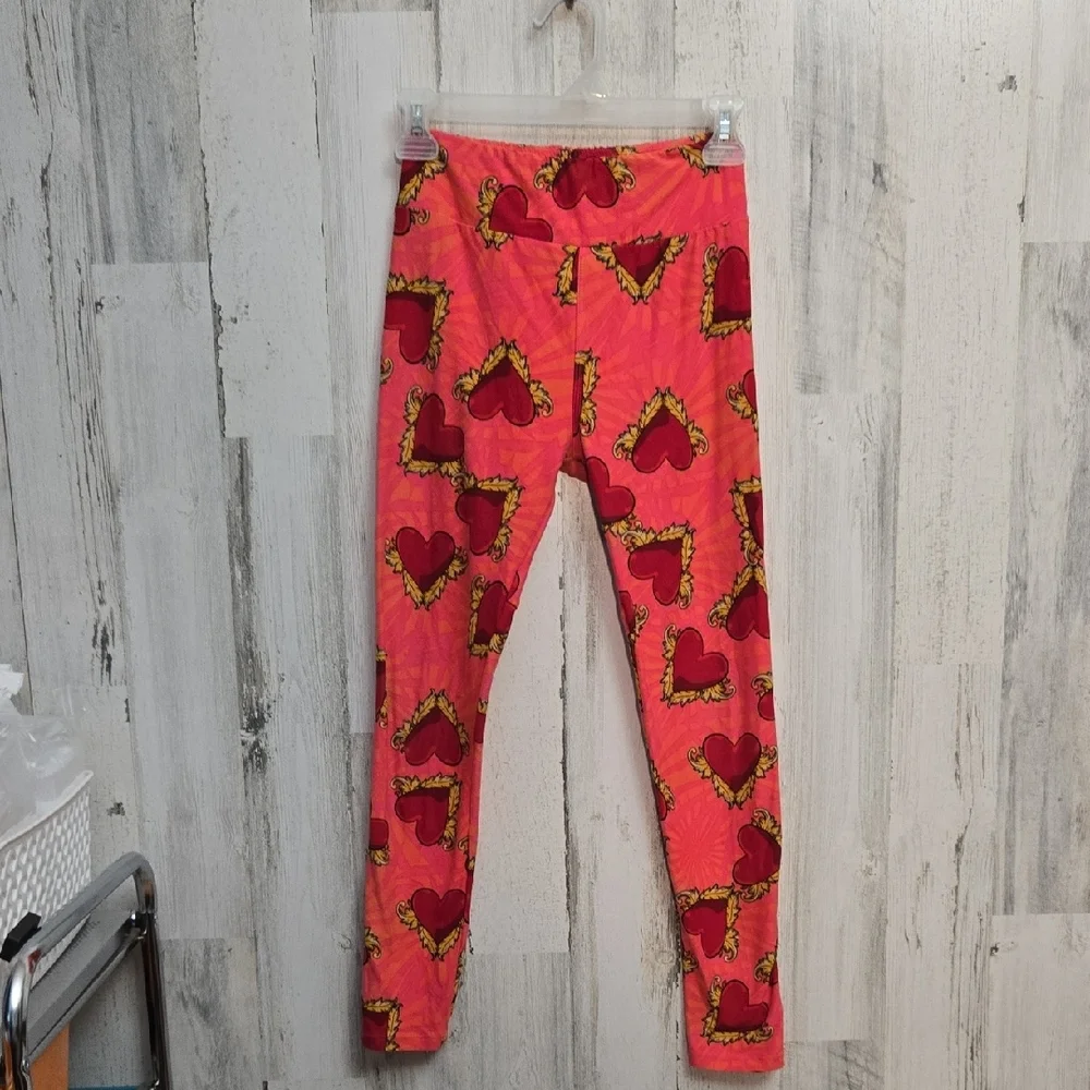 lularoe pink heart leggings